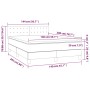 vidaXL Boxspringbett hellgrau 140x200 cm mit Matratze und Kopfteil, Stoffbett