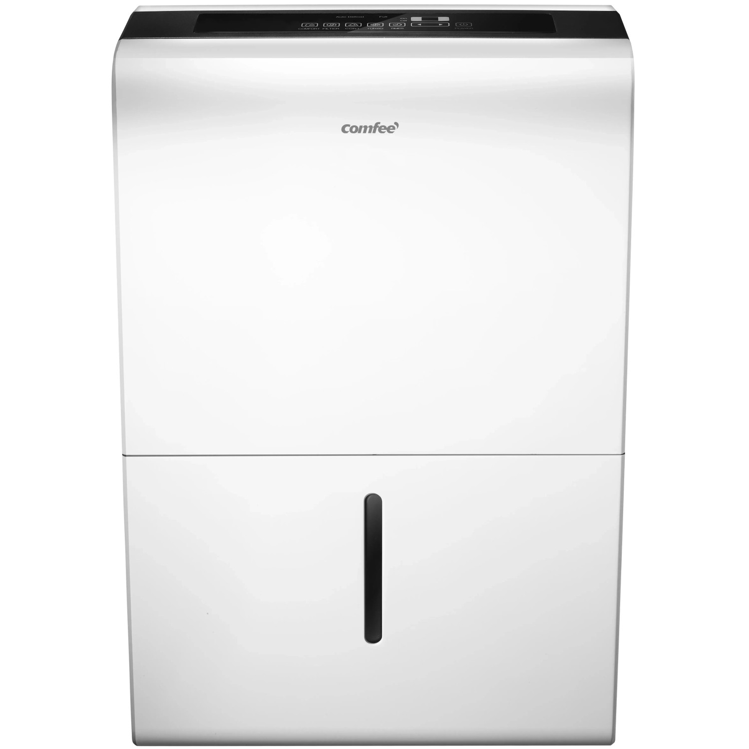 Comfee Luftentfeuchter MDDP-30DEN7, weiß, mit LED-Display und Wasserstandsanzeige.
