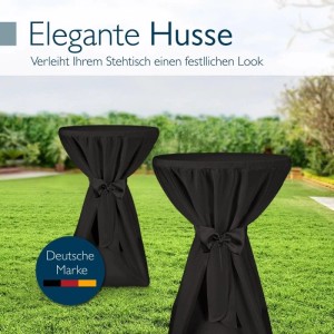 Beautissu Premium Stehtischhusse ø 80cm Schwarz