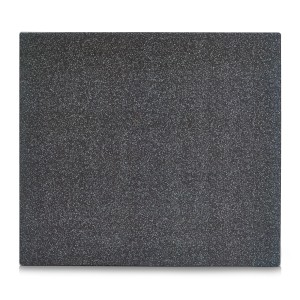 Anthrazitfarbene Zeller Herdabdeckplatte in Granit-Optik aus Glas, 50x56 cm.
