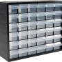 LUX-TOOLS Sortierkasten mit 36 transparenten Schubladen für Kleinteile, ideal für Werkstatt & Garage.