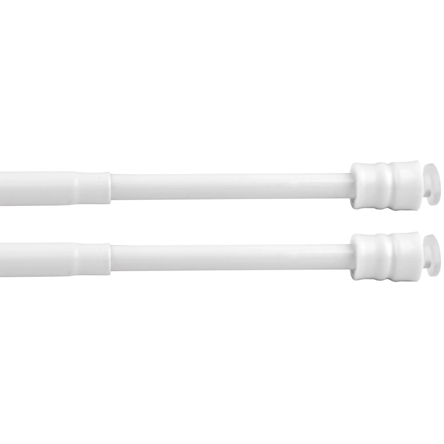 2er-Pack weiße Bestlivings Klemmstangen mit Schraubtechnik, 40-60 cm, für Stil- & Seilspanngarnituren.