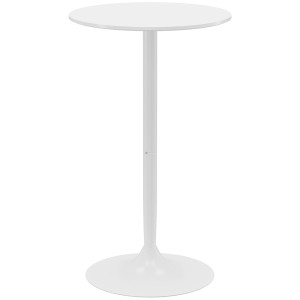 Weißer, runder HOMCOM Bartisch/Stehtisch mit Stahlrahmen für Küche oder Partyraum.