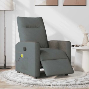 vidaXL Massagesessel Elektrisch Dunkelgrau Stoff 3324046