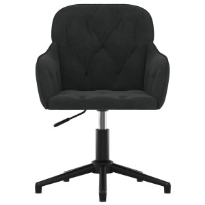 Schwarzer, drehbarer Bürostuhl aus Samt von vidaXL für komfortables Arbeiten.