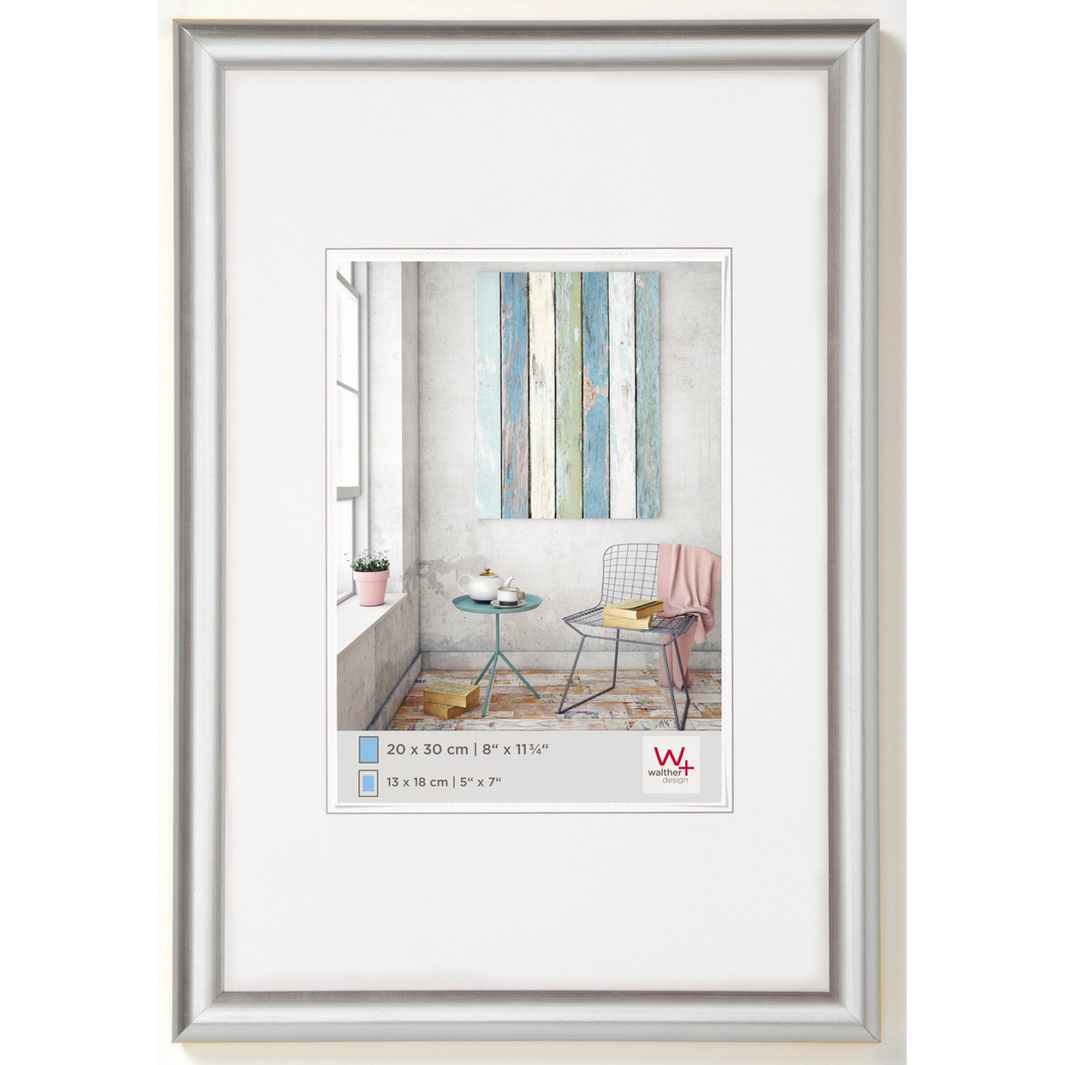 walther design Trendstyle Kunststoff Bilderrahmen  40x50 cm Silber günstig online kaufen