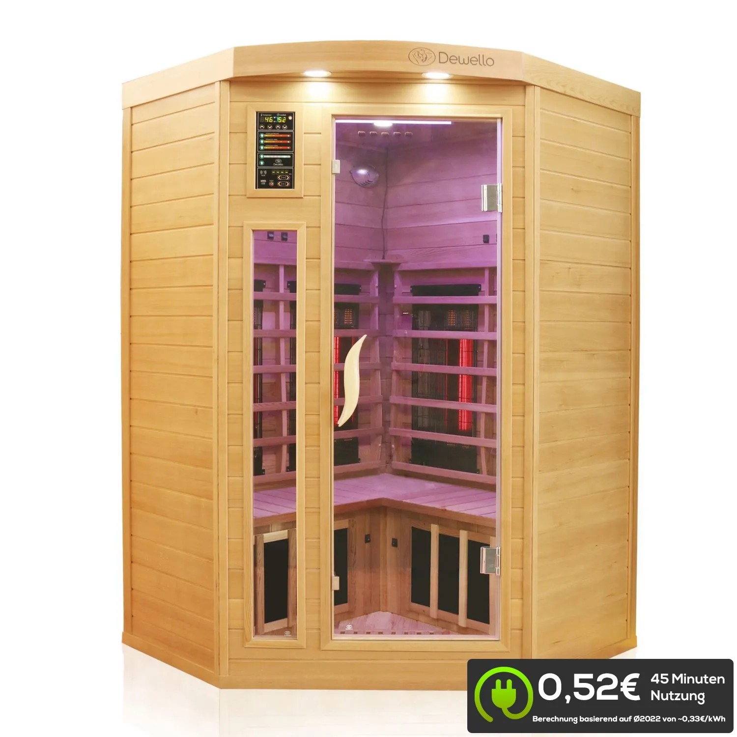 Dewello Infrarotkabine 2 Personen Lakefield 140 x 140 cm 2070 Watt Vollspektrum kaufen bei OBI