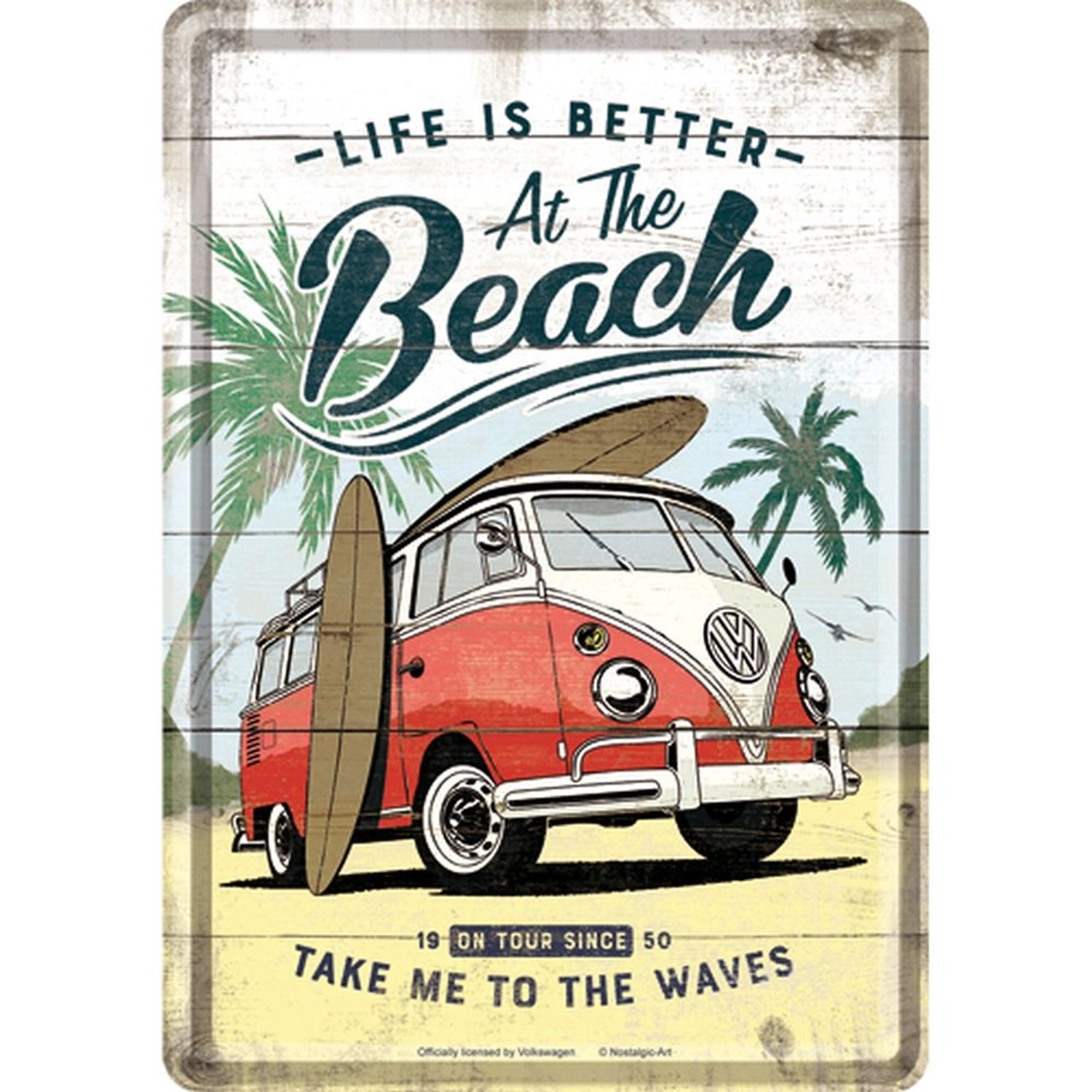 Nostalgic-Art Blechpostkarte - Volkswagen - VW Bulli Beach günstig online kaufen