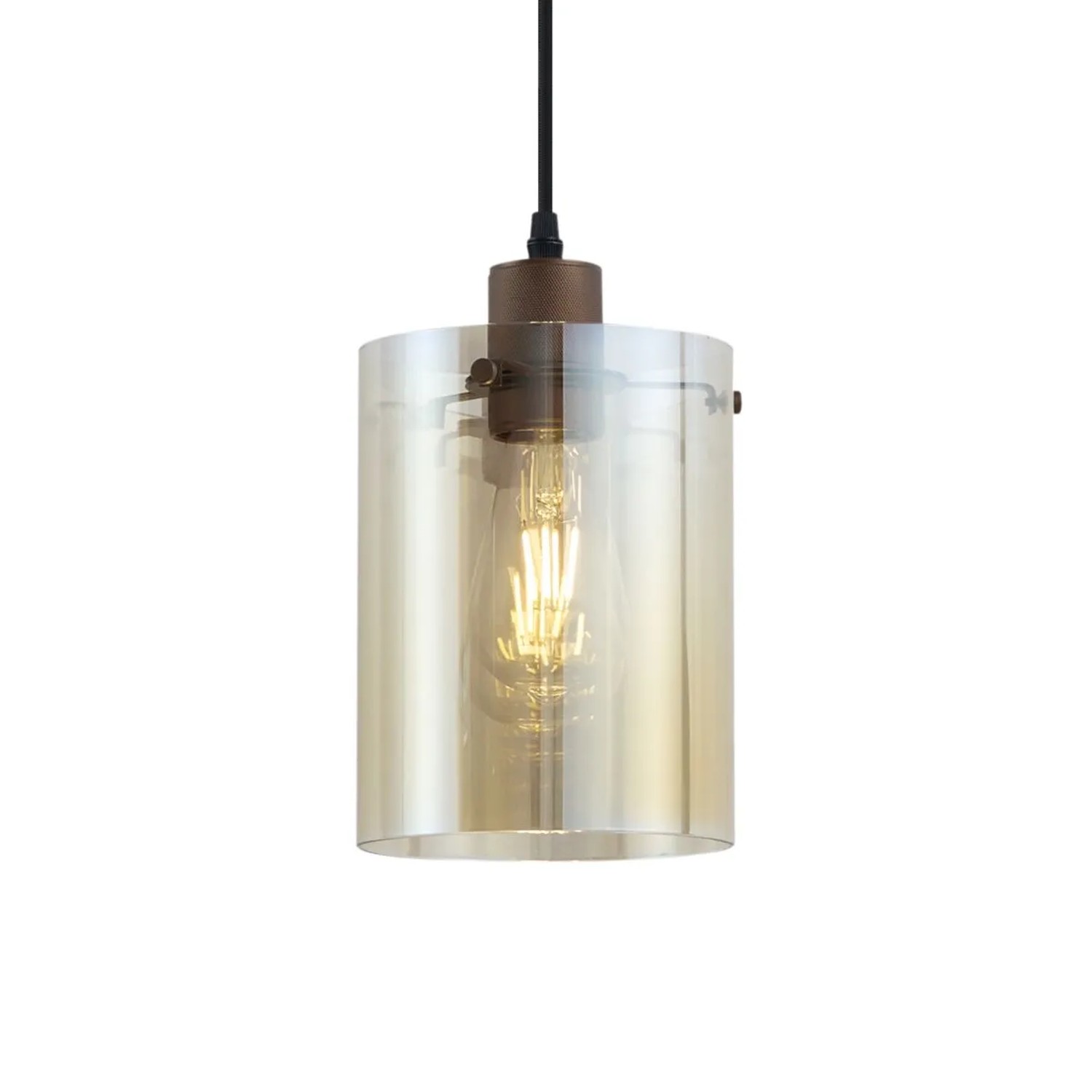 QAZQA Moderner Strahler DunkelBronze mit Bernsteinfarbenem Glas für Schienensystem 1 Phasig Iconic Dome