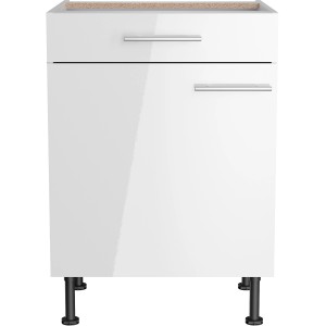 Optifit Unterschrank Rurik986, 60 cm, weiß, mit Schublade und Tür. Küchenunterschrank für mehr Stauraum.