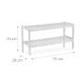 Relaxdays Schuhregal Bambus Weiß 2 Ablagen 33 cm x 70 cm x 26 cm 1,4 kg_4