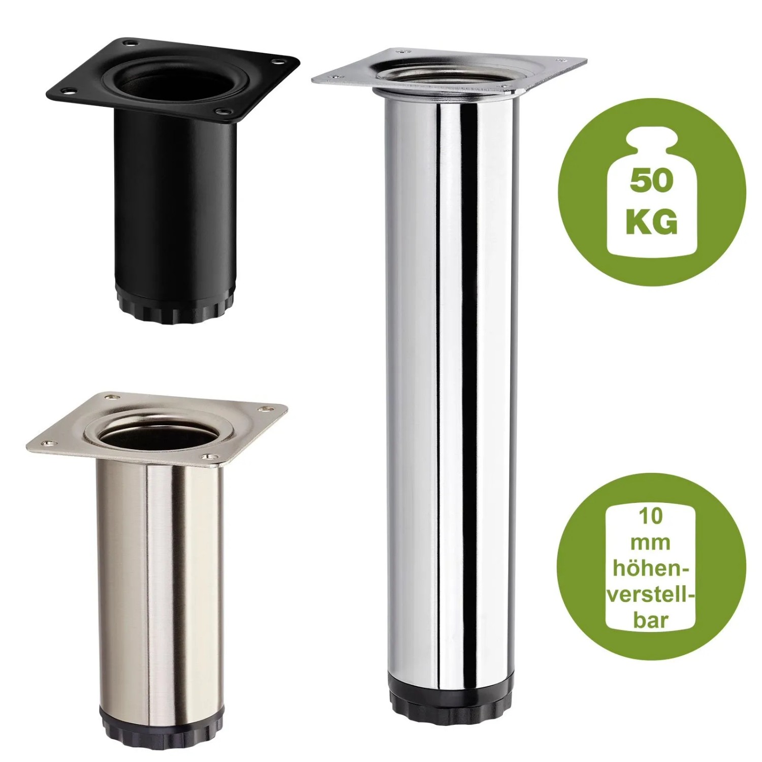 SOTECH Möbelfuß BRAVO Ø40mm Höhe 200 mm Chrom Poliert_3