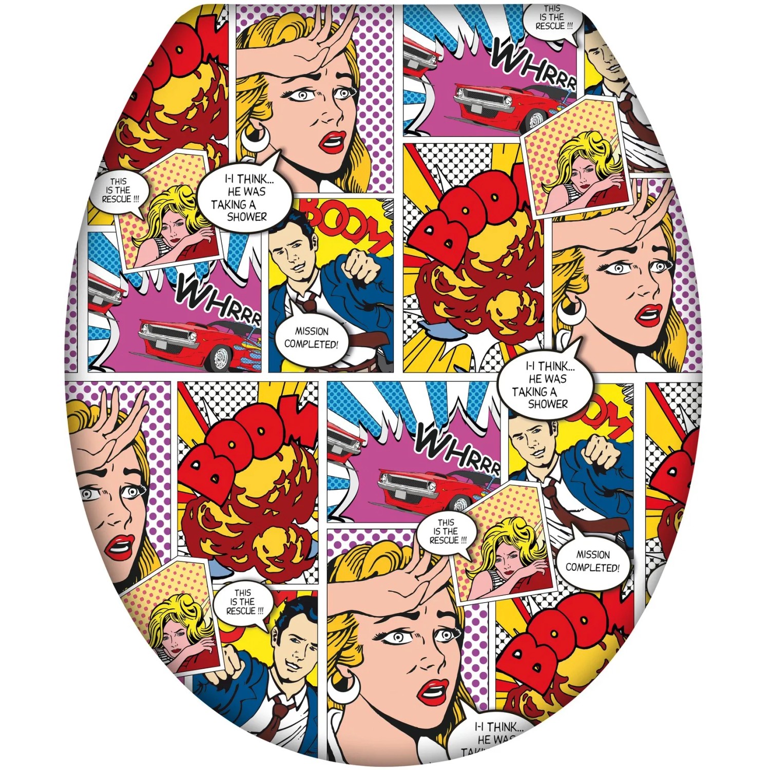 Wenko WC-Sitz Pop-Art Duroplast mit Absenkautomatik Mehrfarbig