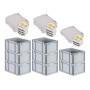 PROREGAL Spar Set: 8 Euroboxen mit Scharnierdeckel, grau, 20 Liter, für Lagerung & Transport.