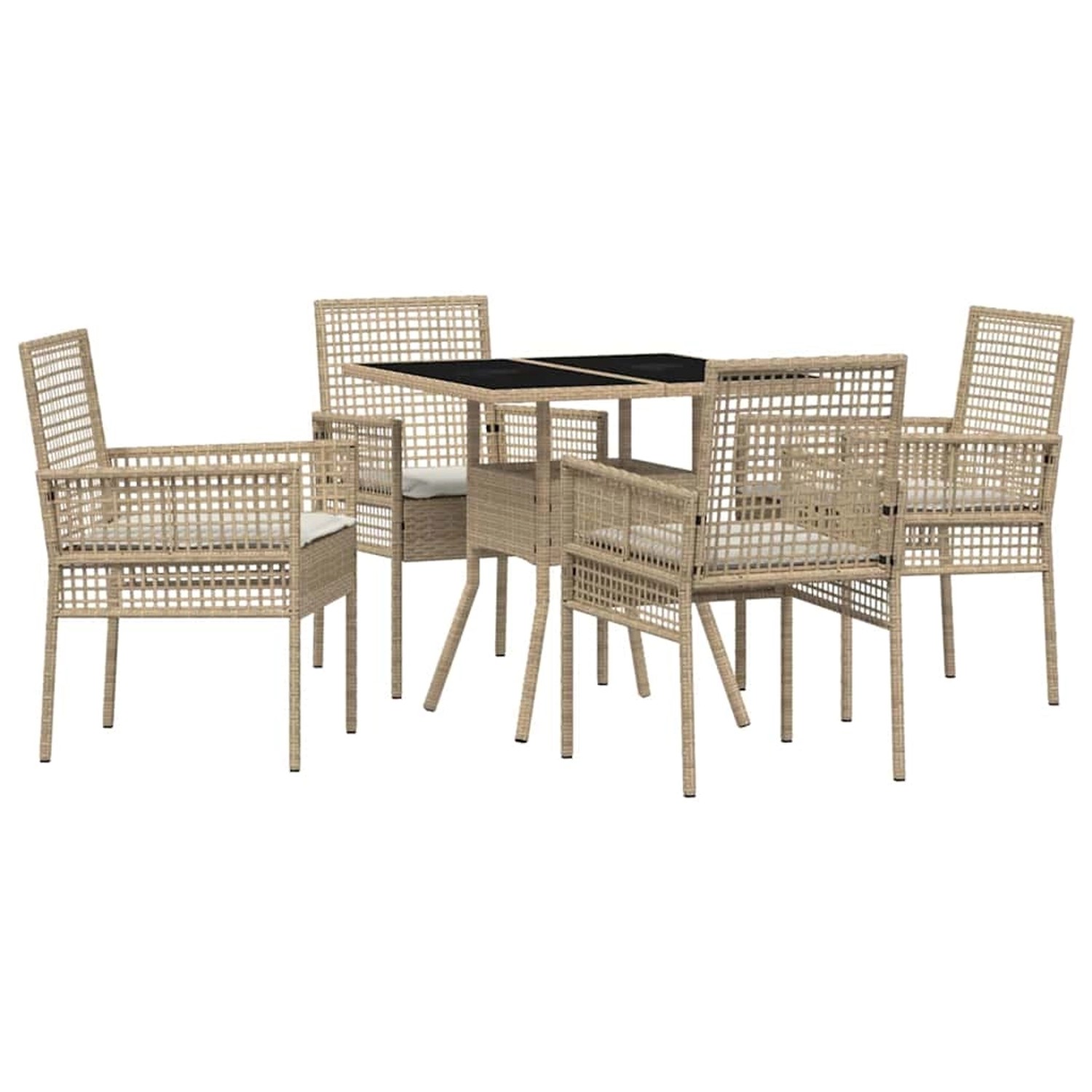 vidaXL Garten Essgruppe 5-Tlg Beige Poly Rattan 3334932 günstig online kaufen