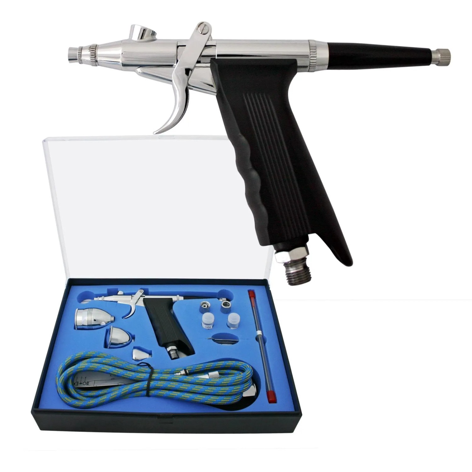 Wiltec Airbrush Pistole Set Typ 116Ak Double Action Spritzpistole 02-05Mm Düse