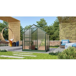 Vitavia Gewächshaus Venus 2500 HKP, 6 mm, Smaragd Vorzugsset im Garten.