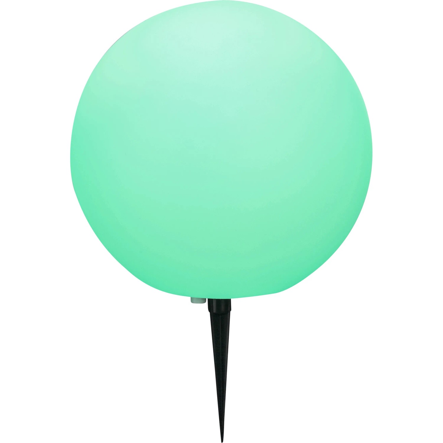 Weiße Globo Außenkugelleuchte TOULA mit Erdspieß, Kunststoff. Gartenstrahler für den Außenbereich.