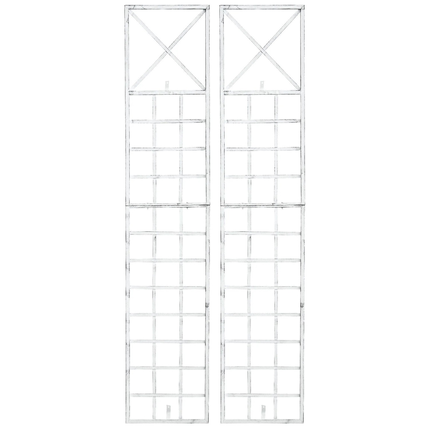 DELUKE Rankgitter HILDE 2er Set 40x1x198cm Metall Antik-Weiß Rankhilfe Kletterpflanzen Gartendekoration