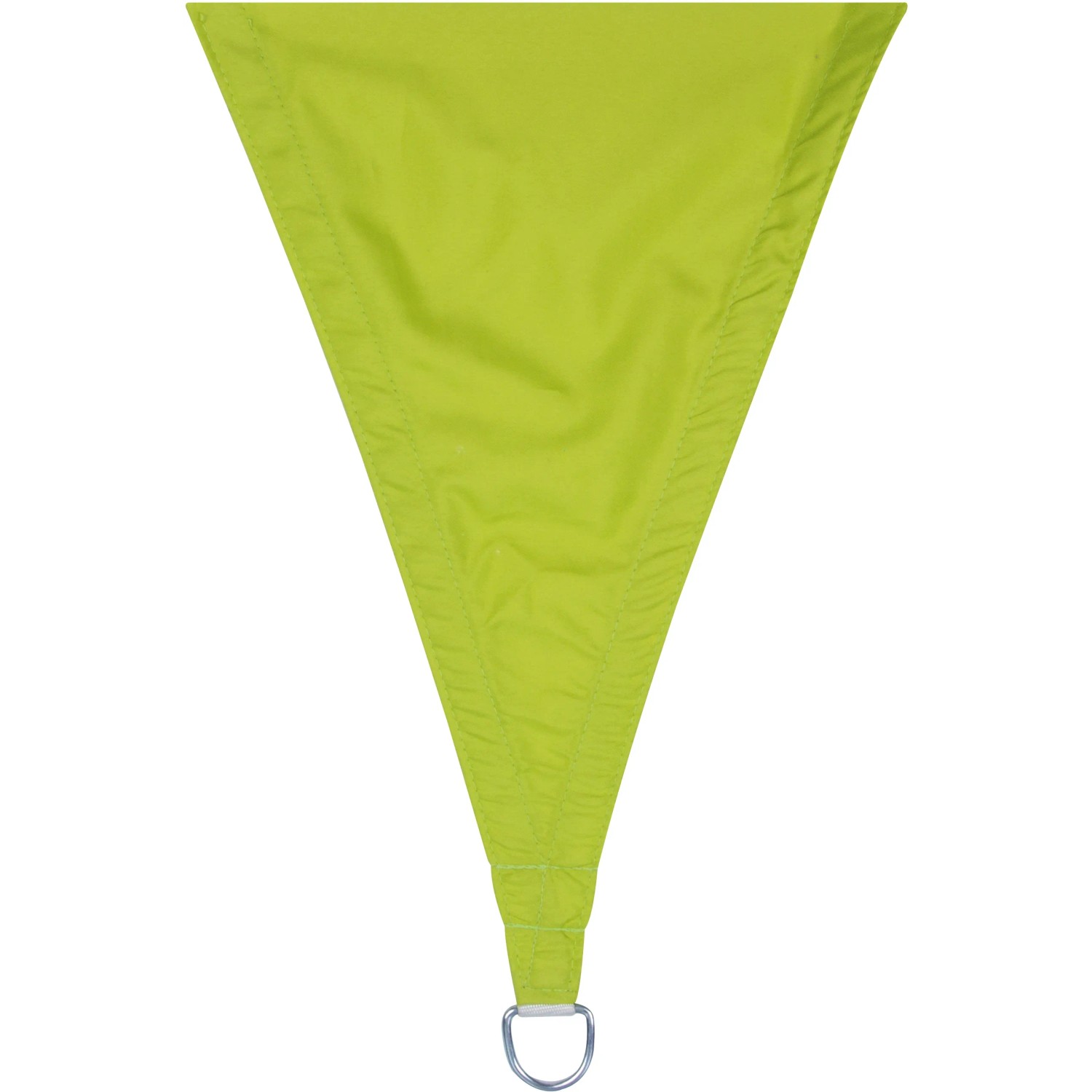 Limegrünes Perel Viereck-Sonnensegel, 500x500 cm, mit D-Ring zur Befestigung.