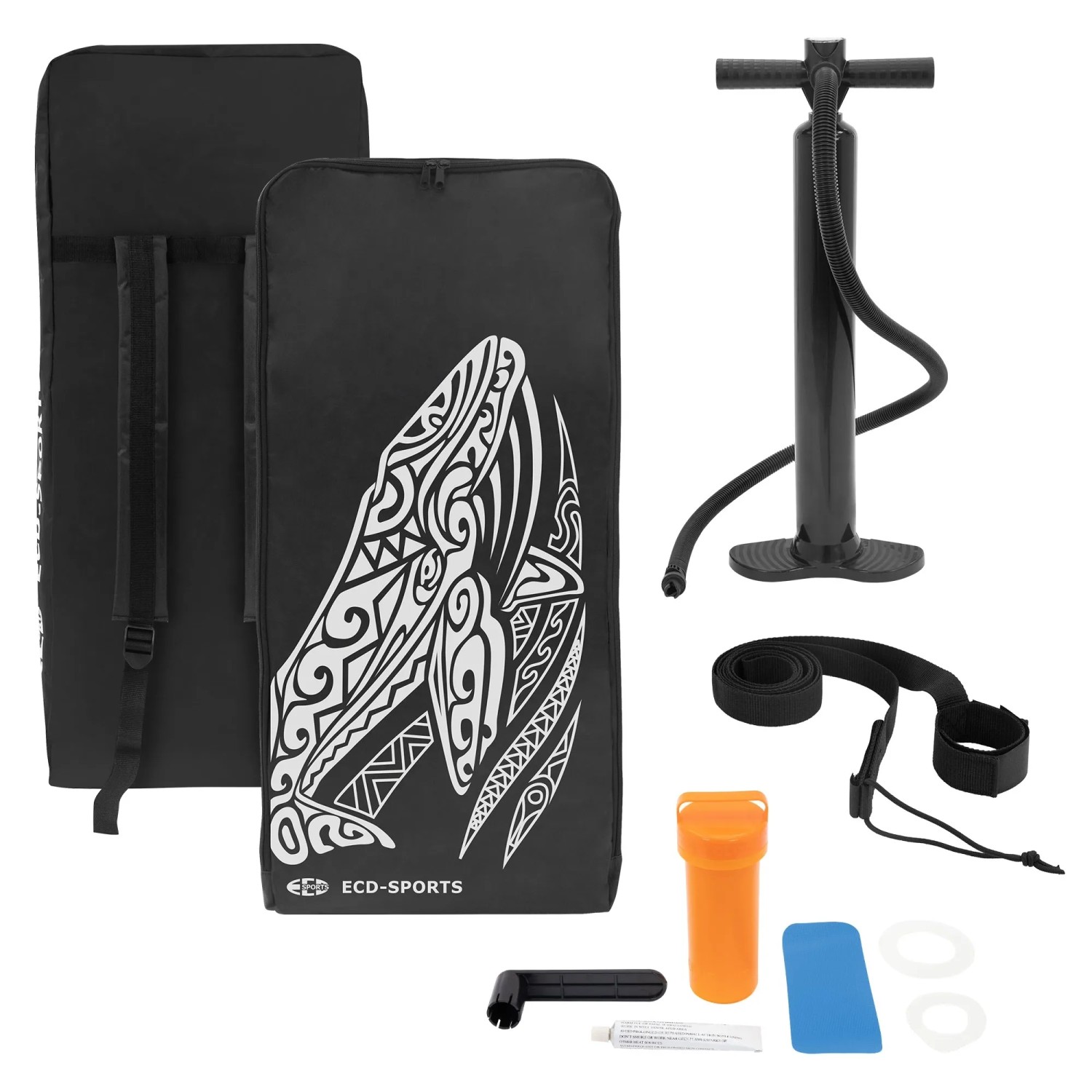 ECD Germany Stand Up Paddle Board Set: SUP-Board Tasche, Pumpe, Paddel und Zubehör.