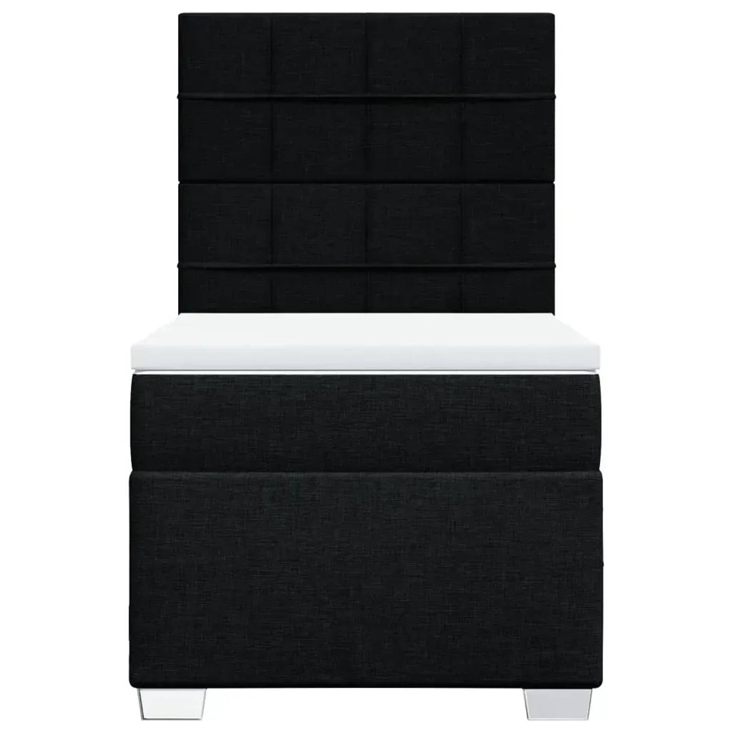 Schwarzes vidaXL Boxspringbett 100x200 cm mit Matratze und hohem Kopfteil.