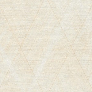 Cremefarbene Vliestapete mit Rautenmuster für Flur und Wohnzimmer.