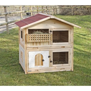 Kerbl Nagerhaus Tyrol Alpin: Wetterfestes Holzhaus mit zwei Etagen und rotem Dach.