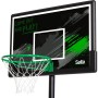 Salta Basketballständer Forward mit grünem Korb und Netz vor schwarzem Brett mit Aufschrift.