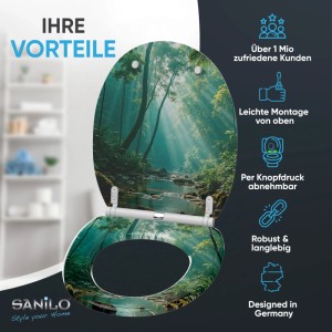 SANILO WC Sitz mit Absenkautomatik Top Fix Rainforest