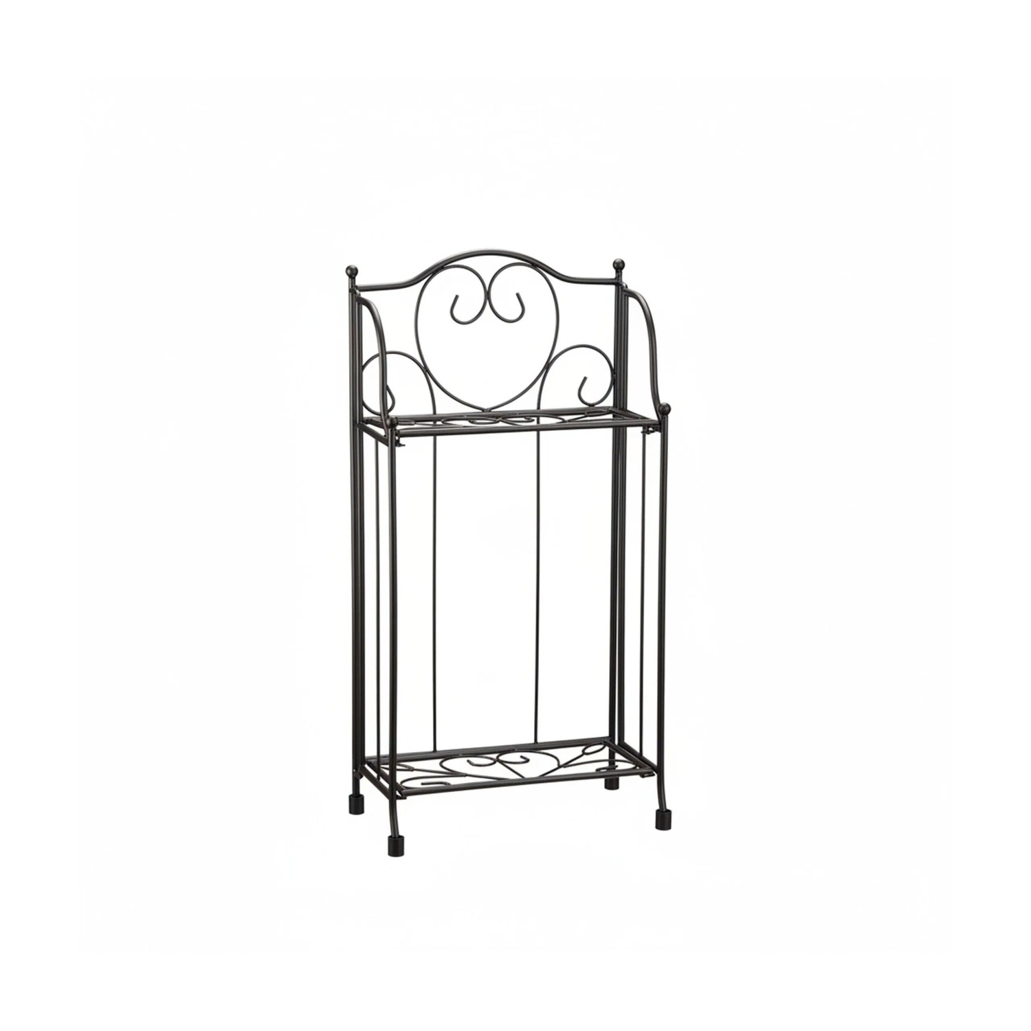 Relaxdays Blumenregal mit 2 Ablagen Metall Schwarz Klappbar 64,5 cm x 33,5 cm x 18 cm 1,6 kg