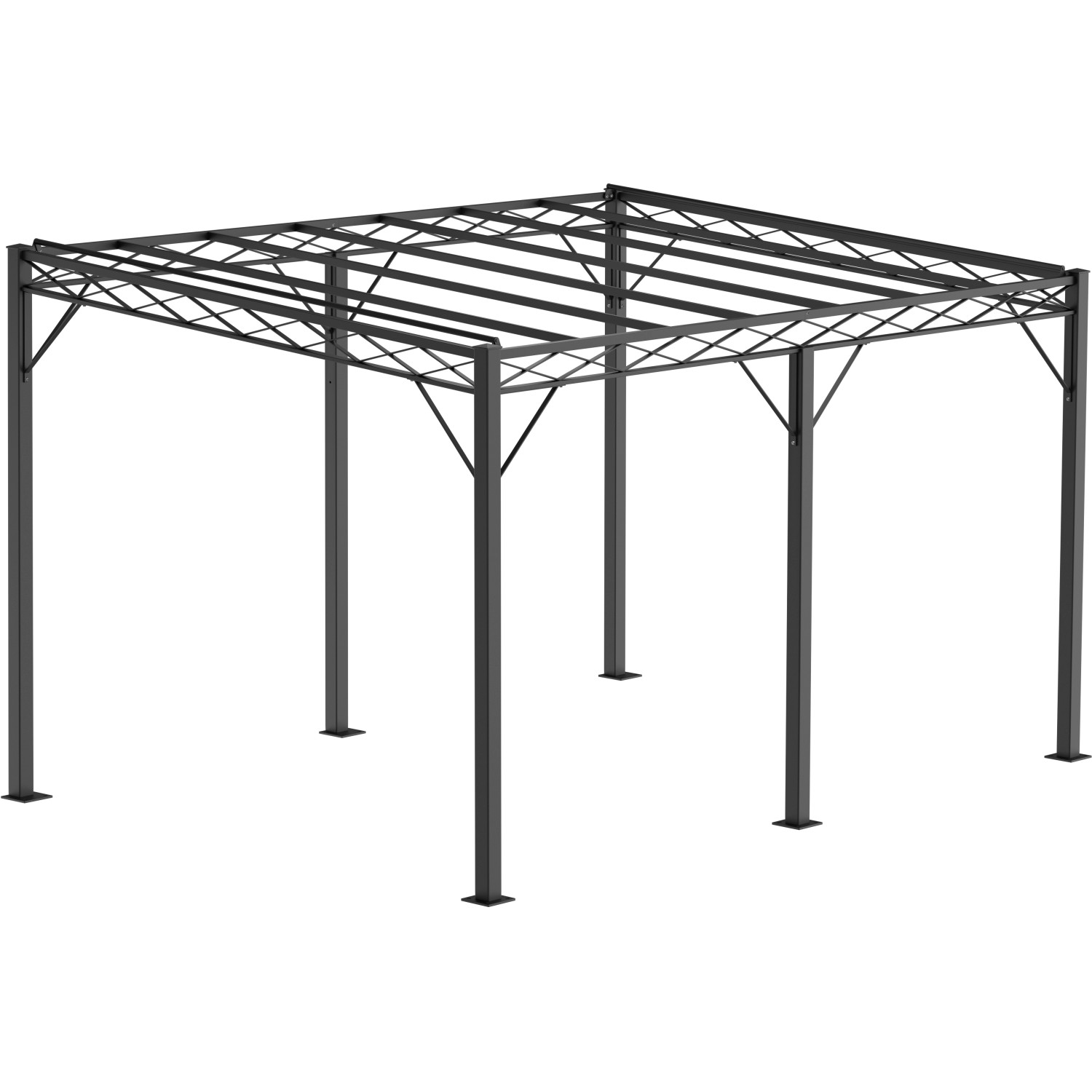 Eleo Pergola Sicilia 252,2 cm x 408 cm x 304 cm Pulverbeschichtet Schwarz günstig online kaufen