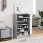 Moderner Schuhschrank Betongrau aus Holzwerkstoff, 60x35x92 cm, mit 7 Fächern für Schuhe im Flur.