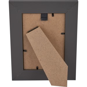 Rückansicht MDF-Bilderrahmen Malmo, anthrazit, 10x15 cm, mit Aufsteller.