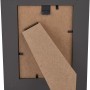 Rückansicht MDF-Bilderrahmen Malmo, anthrazit, 10x15 cm, mit Aufsteller.