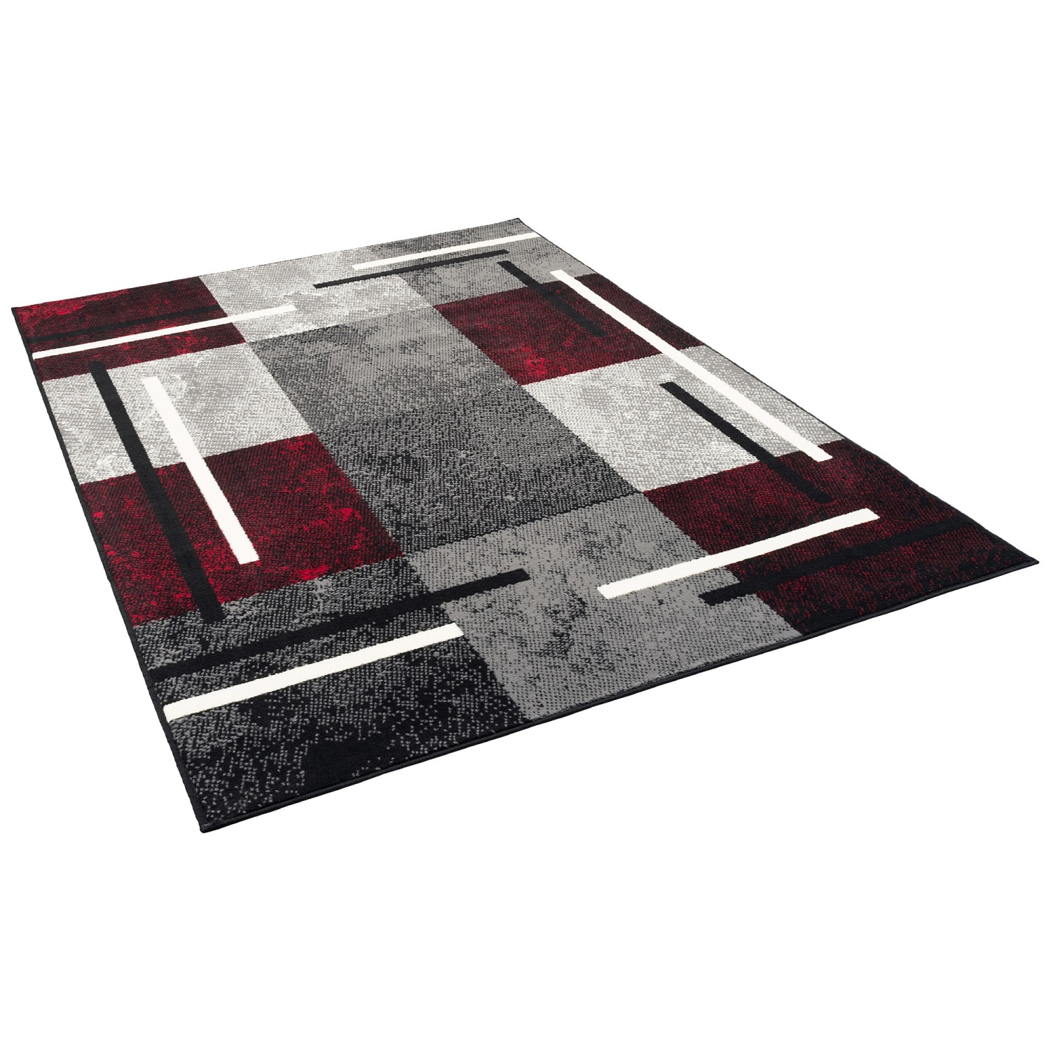 Pergamon Teppich Modern Trendline Karo Schwarz 140x200cm günstig online kaufen