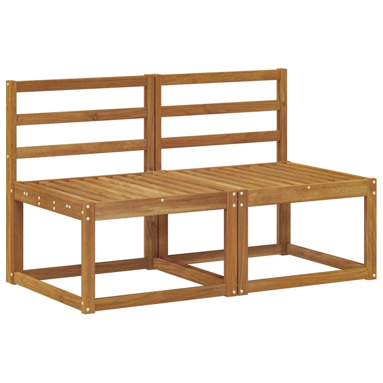 vidaXL 2 Stück Outdoor Mittelsofa Massivholz Akazie Natur 900458