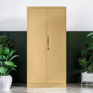 Beiger Jan Nowak Mehrzweckschrank Dawid, abschließbarer Büroschrank aus Stahl, 185x90x45 cm.