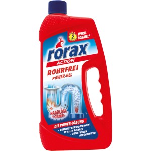 Rorax Rohrfrei Power-Gel 1 l, leistungsstarker Reiniger für Küche und Bad.