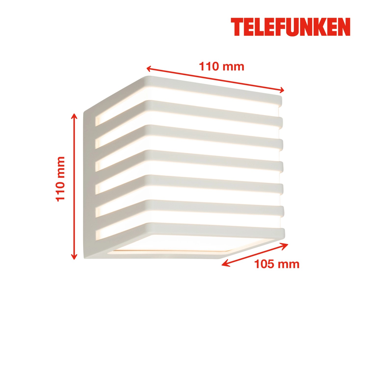 Telefunken LED-Außenwandleuchte, hellgrau, IP54, 11x11x10,5 cm. Moderne Wandlampe für den Außenbereich.