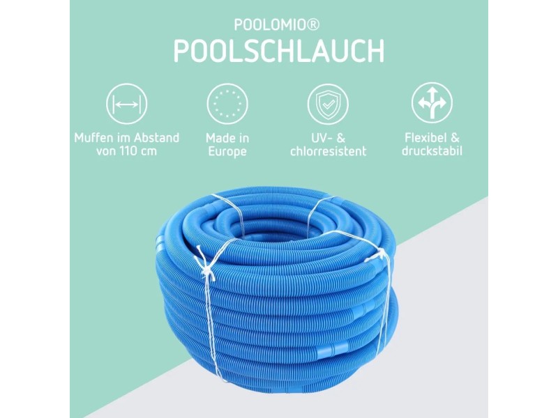 Altone Poolschlauch 6 Meter, 32 Mm Blau – Saugschlauch Für Filteranlage & Bodensauger, Mit Muffen Alle 100 Cm