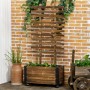 Outsunny Hochbeet aus Tannenholz mit Rankhilfe und Rädern, verkohltes Holz.