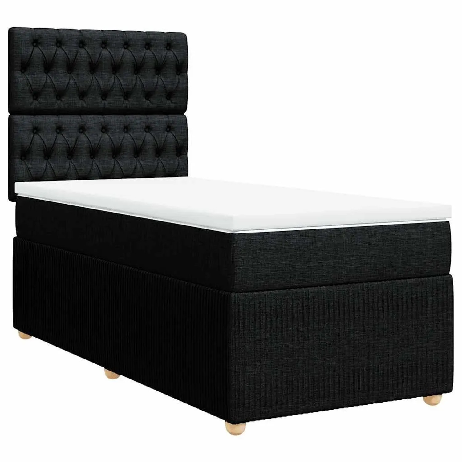 vidaXL Boxspringbett mit Matratze Schwarz 80x200 cm Stoff 3291892 günstig online kaufen