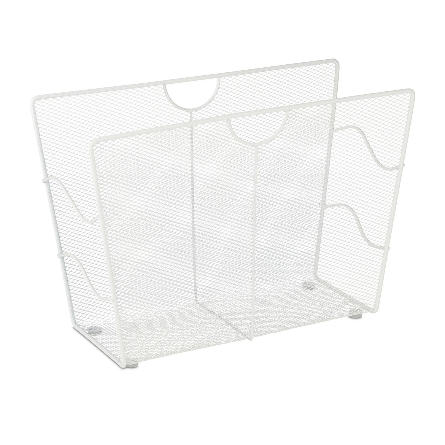Relaxdays Zeitungsständer Metall Weiß 27 cm x 39 cm x 17 cm 680 g