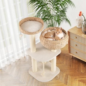 Costway Katzenkratzbaum Aktivitätsbaum Katzenmöbel Beige 104cm