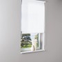 Weißes Tageslicht-Rollo Zamora, 100x175 cm, am Fenster montiert. Sichtschutz für Wohnräume.