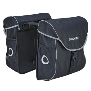 Prophete Doppelpacktasche, 2x20L, schwarz, ideal für Fahrradausflüge und zum Transport von Einkäufen.