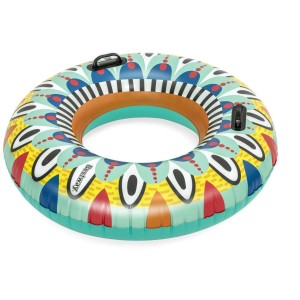 Bestway Schwimmring Flirty Fiesta, Ø 94 cm, mit buntem Muster und Haltegriffen.
