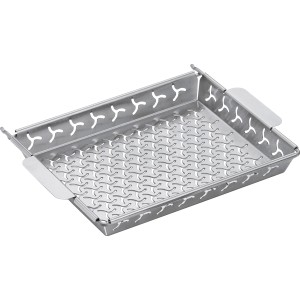 Weber ETCS Grillkorb mit Halter aus Edelstahl für Grillgemüse und mehr.