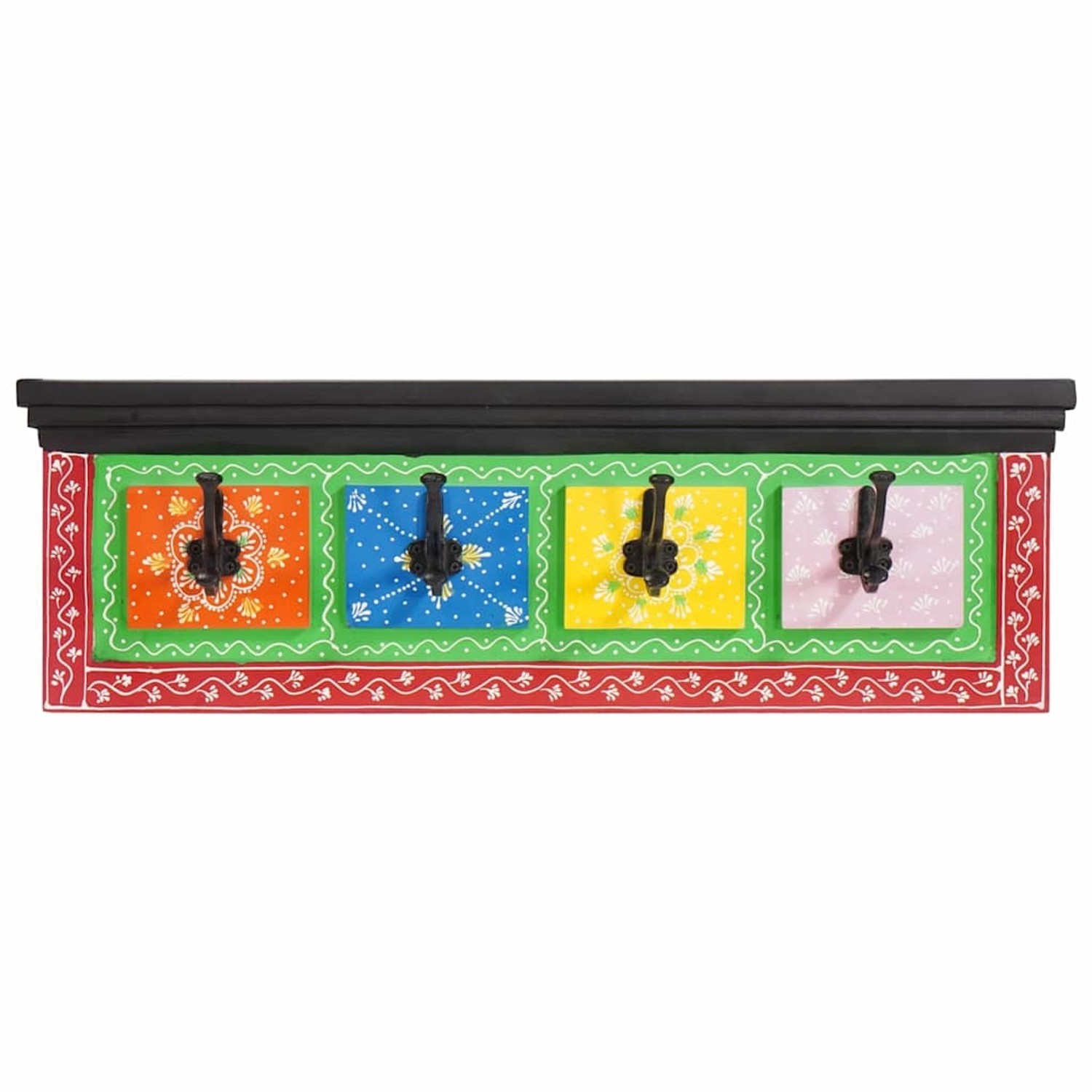 vidaXL Kleiderständer Schwarz 80 x 25 x 2 cm Holzwerkstoff 4017580